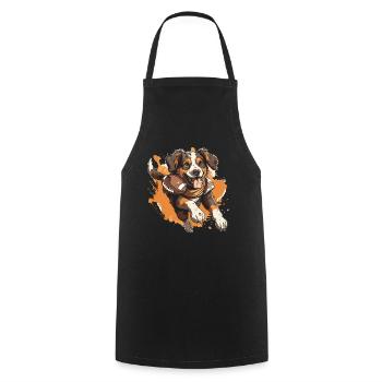 American Football Dog - Cooking Apron - black - Front - AI Model Male 185 dark (185cm)