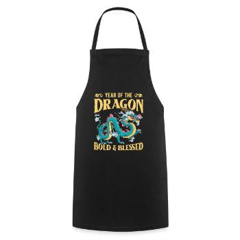 Jahr Des Drachen 2024 - Kochschürze - Schwarz - Vorne - AI Model Male 185 dark (185cm)