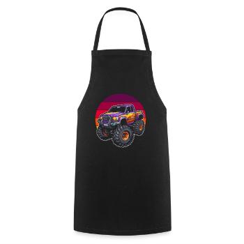 Monster Truck - Cooking Apron - black - Front - AI Model Male 185 dark (185cm)