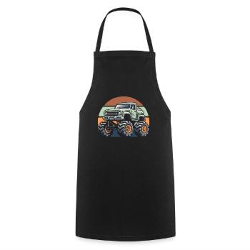 Monster Truck - Cooking Apron - black - Front - AI Model Male 185 dark (185cm)