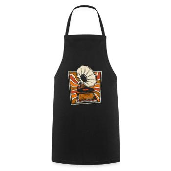 Vinyl Record Collector - Cooking Apron - black - Front - AI Model Male 185 dark (185cm)