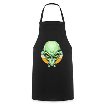 Alien Außerirdischer - Kochschürze - Schwarz - Vorne - AI Model Male 185 dark (185cm)