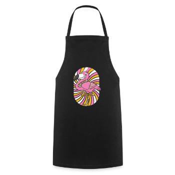Flamingo - Cooking Apron - black - Front - AI Model Male 185 dark (185cm)