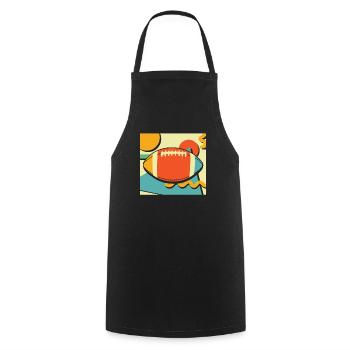 American football - Cooking Apron - black - Front - AI Model Male 185 dark (185cm)