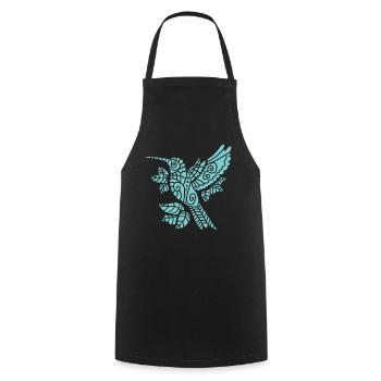Kolibri Tribal Hummingbird - Kochschürze - Schwarz - Vorne - AI Model Male 185 dark (185cm)