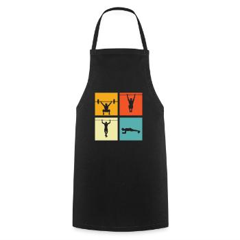 Fitness - Cooking Apron - black - Front - AI Model Male 185 dark (185cm)