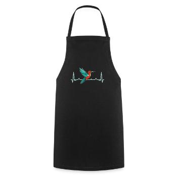 Colibri ECG ECG Rythme cardiaque - Tablier de cuisine - noir - Devant - AI Model Male 185 dark (185cm)