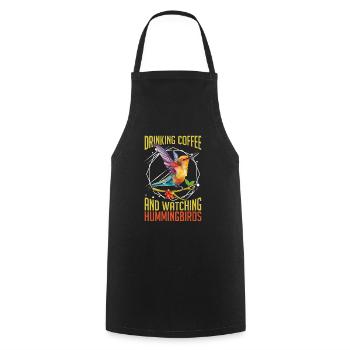 Hummingbird Coffee Bird - Cooking Apron - black - Front - AI Model Male 185 dark (185cm)
