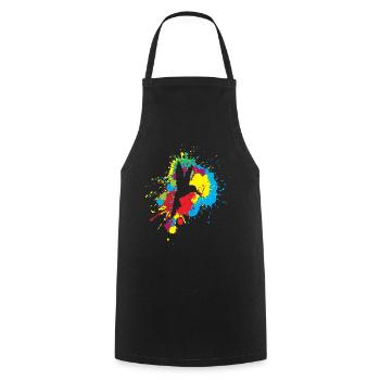 Kolibri Watercolor Hummingbird - Kochschürze - Schwarz - Vorne - AI Model Male 185 dark (185cm)