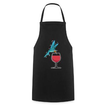 Kolibri Hummingbird Wine Glass - Kochschürze - Schwarz - Vorne - AI Model Male 185 dark (185cm)