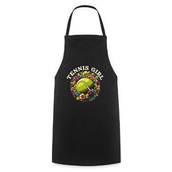 Tennis Joueur De Tennis Fille De Tennis - Tablier de cuisine - noir - Devant - AI Model Male 185 dark (185cm)