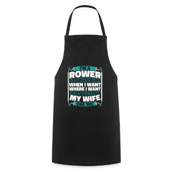 Rowing Rower - Cooking Apron - black - Front - AI Model Male 185 dark (185cm)