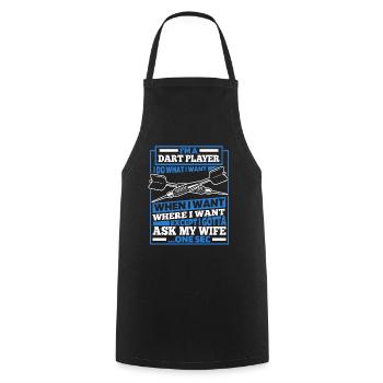 Dart player - Cooking Apron - black - Front - AI Model Male 185 dark (185cm)