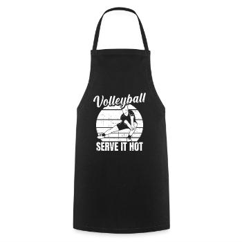 Volleyball Volleyballer - Kochschürze - Schwarz - Vorne - AI Model Male 185 dark (185cm)