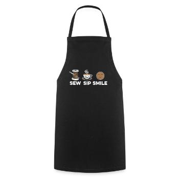 Sewing Machine Coffee And Sewing - Cooking Apron - black - Front - AI Model Male 185 dark (185cm)