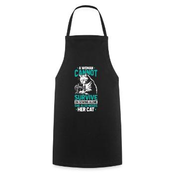 Sewing Sewing Machine - Cooking Apron - black - Front - AI Model Male 185 dark (185cm)