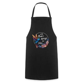 Colibri, Courageux, Motivant - Tablier de cuisine - noir - Devant - AI Model Male 185 dark (185cm)