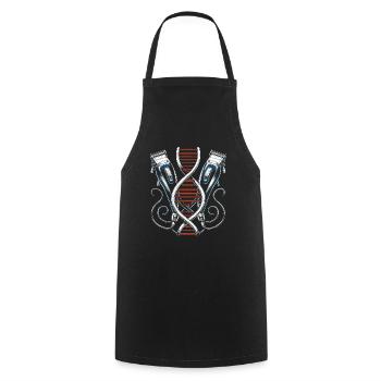 Barber Barbershop C’est dans mon ADN - Tablier de cuisine - noir - Devant - AI Model Male 185 dark (185cm)