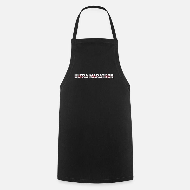 Ultramarathon ECG Heartbeat - Cooking Apron - black