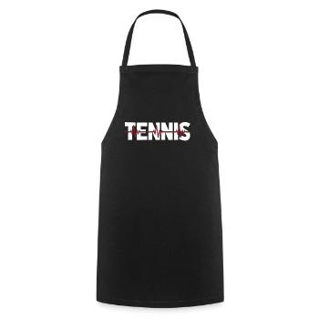 Rythme cardiaque ECG de tennis - Tablier de cuisine - noir - Devant - AI Model Male 185 dark (185cm)