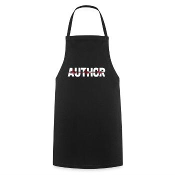 Schriftsteller Autor Ekg Heartbeat - Kochschürze - Schwarz - Vorne - AI Model Male 185 dark (185cm)
