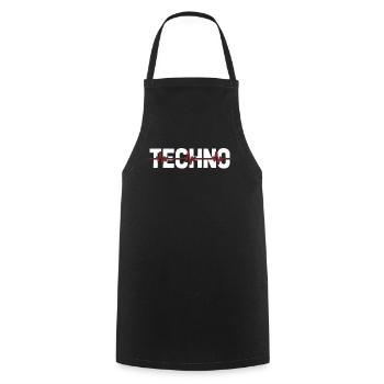 Techno Raver Ekg Heartbeat - Tablier de cuisine - noir - Devant - AI Model Male 185 dark (185cm)