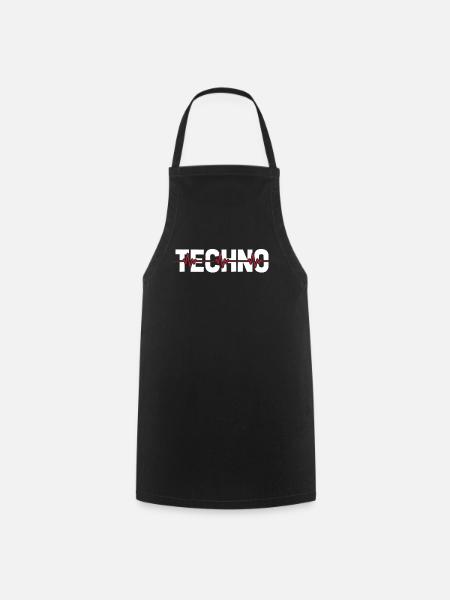 Techno Raver Ekg Heartbeat - Kochschürze - Schwarz