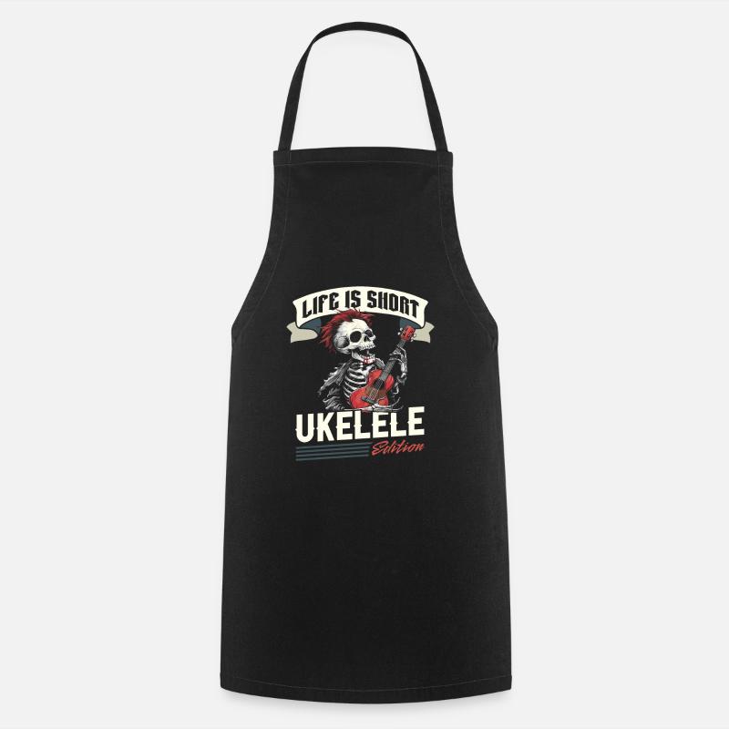 Ukulélé - Tablier de cuisine - noir