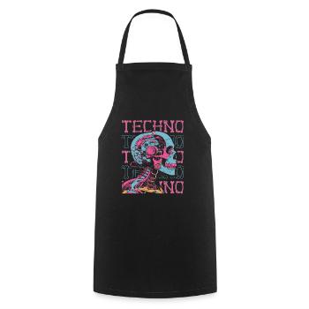 Techno Raver - Tablier de cuisine - noir - Devant - AI Model Male 185 dark (185cm)
