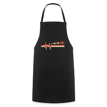 Powerlifting Powerlifter Ekg Heartbeat - Kochschürze - Schwarz - Vorne - AI Model Male 185 dark (185cm)