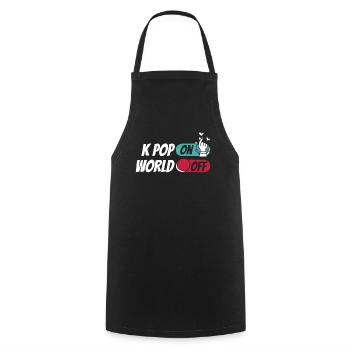 K Pop Kpop Korean Pop Kpop On World Off - Cooking Apron - black - Front - AI Model Male 185 dark (185cm)