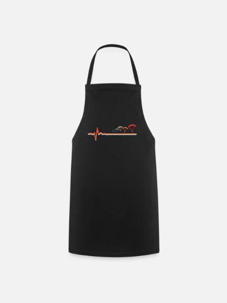 Parapente Parapente ECG Heartbeat - Tablier de cuisine - noir