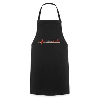 Techno Raver, Ekg, Battement de cœur - Tablier de cuisine - noir - Devant - AI Model Male 185 dark (185cm)