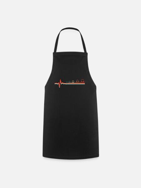 Techno Raver Ekg Heartbeat - Kochschürze - Schwarz