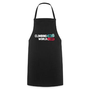 Climbing Climber Climbing On World Off - Cooking Apron - black - Front - AI Model Male 185 dark (185cm)