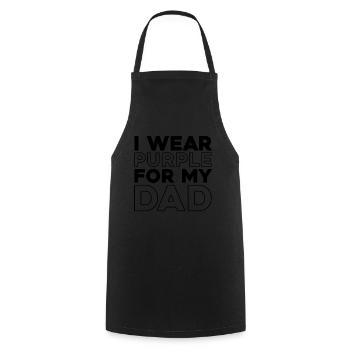Alzheimer Je porte du violet pour mon père Alzheimer - Tablier de cuisine - noir - Devant - AI Model Male 185 dark (185cm)