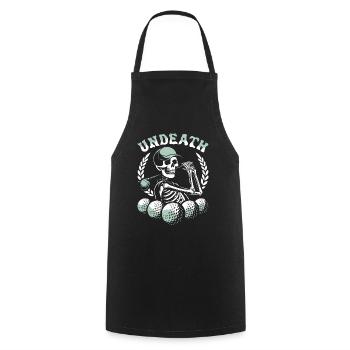 Golf Golfer Golfing Skeleton Undeath - Cooking Apron - black - Front - AI Model Male 185 dark (185cm)