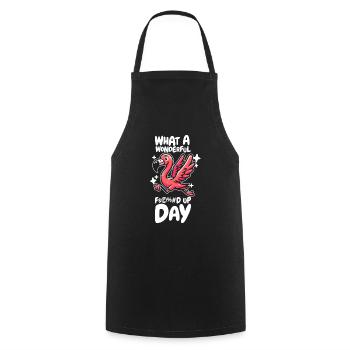 Flamingo Drôle Fucked Up Day - Tablier de cuisine - noir - Devant - AI Model Male 185 dark (185cm)