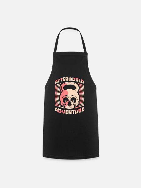 Kettlebell Schädel Afterworld Adventure - Kochschürze - Schwarz