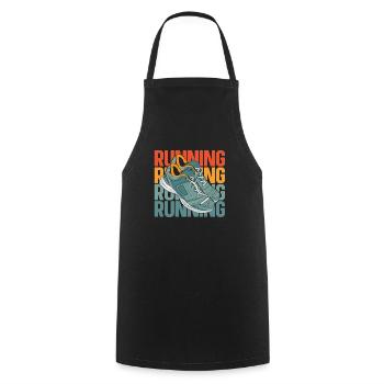 Coureur Joggeur Coureur Course à pied - Tablier de cuisine - noir - Devant - AI Model Male 185 dark (185cm)