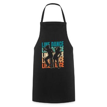 Line Dance - Cooking Apron - black - Front - AI Model Male 185 dark (185cm)