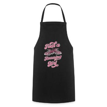 Läufer Jogger Runner Laufen Just A Running Girl - Cooking Apron - black - Front - AI Model Male 185 dark (185cm)