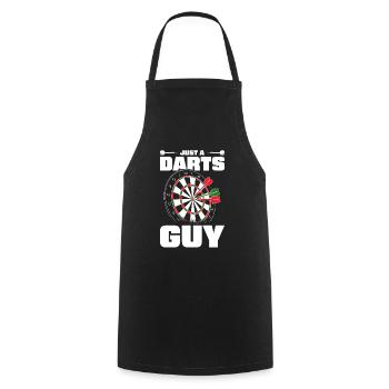 Dart Dartspieler Just A Darts Guy - Kochschürze - Schwarz - Vorne - AI Model Male 185 dark (185cm)
