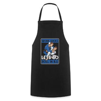 Jiu Jitsu Brésilien Bjj - Tablier de cuisine - noir - Devant - AI Model Male 185 dark (185cm)