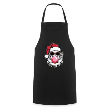 Cooler Weihnachtsmann Mit Herzbrille Und Kaugummi - Kochschürze - Schwarz - Vorne - AI Model Male 185 dark (185cm)