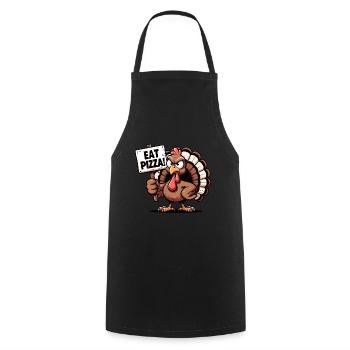 Lustiger Truthahn Mit Pizza Schild - Kochschürze - Schwarz - Vorne - AI Model Male 185 dark (185cm)