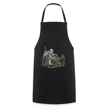 Hunter with dog in the forest close to nature - Cooking Apron - black - Front - AI Model Male 185 dark (185cm)