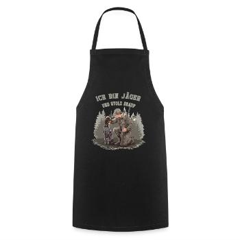 I'm a hunter and proud of it - Cooking Apron - black - Front - AI Model Male 185 dark (185cm)
