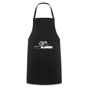Lazy Hippo Loading Bar Humor - Cooking Apron - black - Front - AI Model Male 185 dark (185cm)