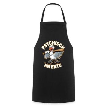 Psychisch Am Ente Humorvoller Entenwitz - Kochschürze - Schwarz - Vorne - AI Model Male 185 dark (185cm)